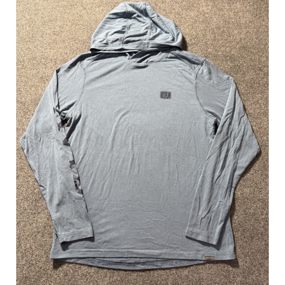 Avid Legacy Hoodie‎ Men's Small Blue Bamboo Outdoor Fishing